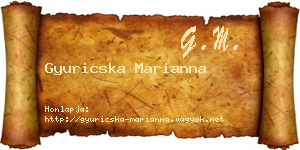 Gyuricska Marianna névjegykártya